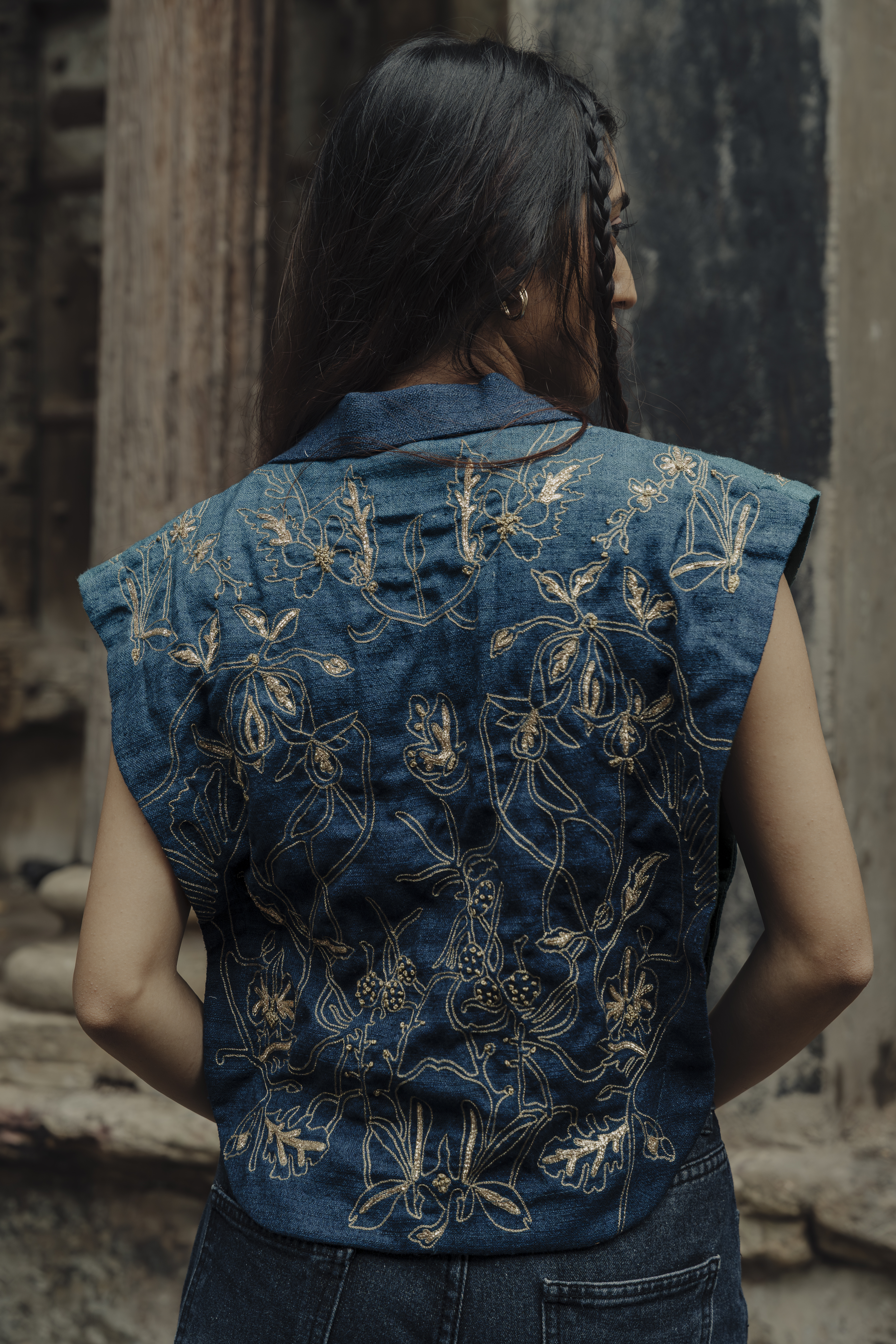 Ombre Embroidered Crop Shirt 2